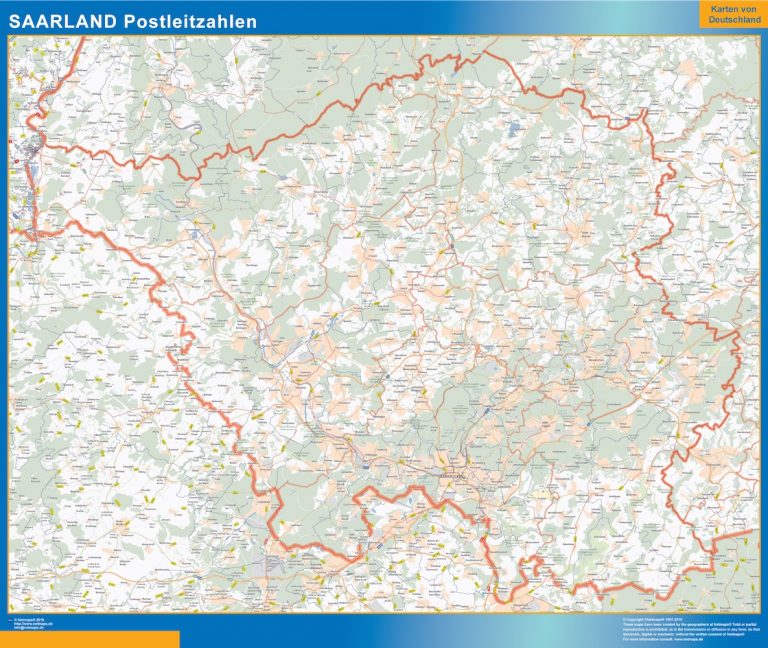 Saarland Postleitzahlen | Netmaps Deutschland